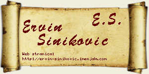 Ervin Šiniković vizit kartica